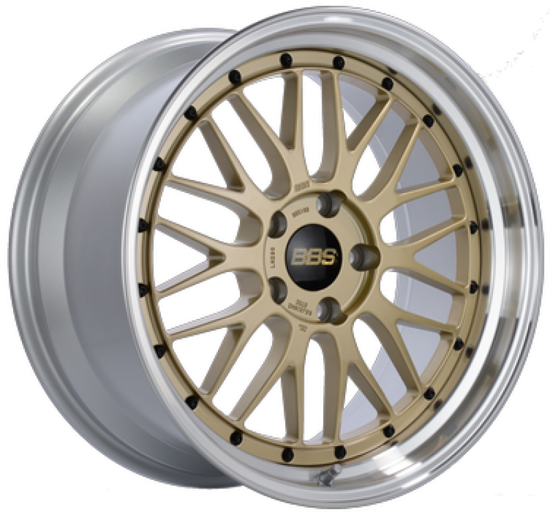 BBS LM 18x9 5x114.3 ET25 CB 71.6 Gold Center / Diamond Cut Lip Wheel