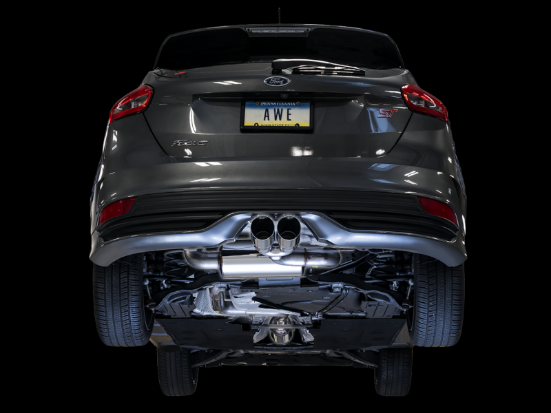 AWE Tuning Ford Focus ST Touring Edition Cat-Back Exhaust - Resonated - Diamond Black Tips