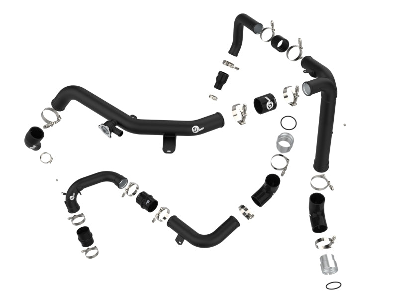 aFe 21-23 Ford Bronco V6-2.7Ltt BladeRunner Alum Hot & Cold Charge Pipe Kit - Black