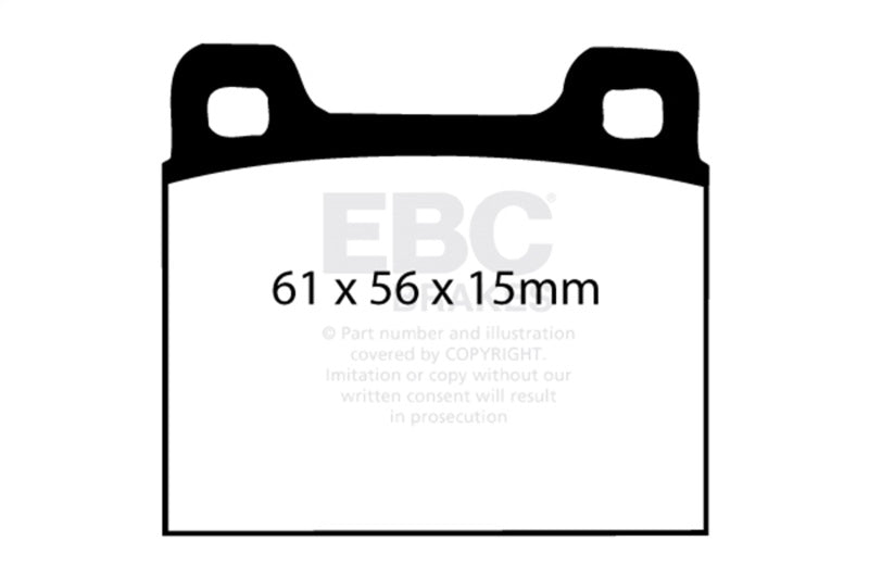 EBC 64-69 Porsche 911 2.0 (M Caliper) (Solid front rotor) Yellowstuff Front Brake Pads