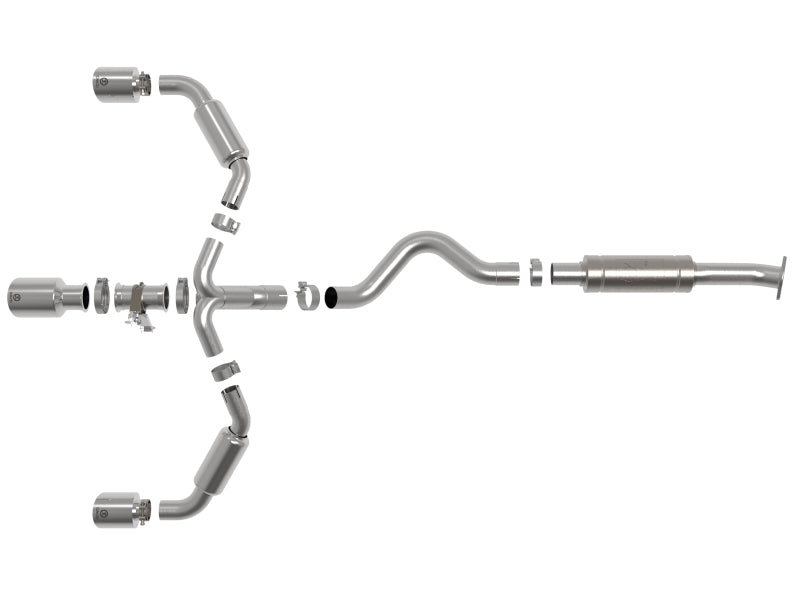 aFe 23-24 Toyota GR Corolla L3 1.6L (t) Gemini XV 3in to 2-1/2in Cat Back Exhaust w/ Polished Tips