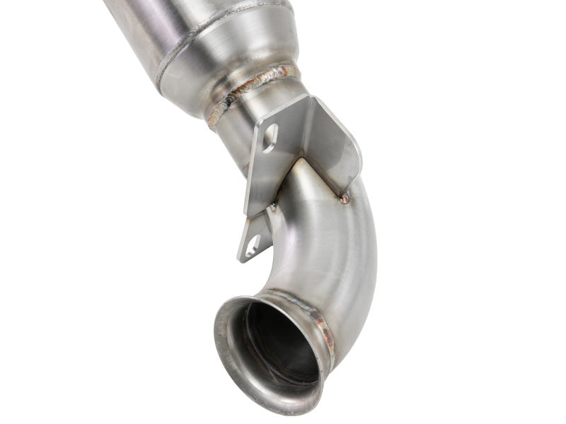 aFe 09-13 MINI Cooper S (R56) L4 1.6L (t) Twisted Steel Down Pipe 2-1/2in 304 Stainless Steel w/ Cat