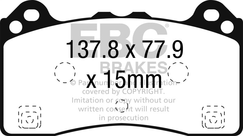 EBC Racing 16-19 Ford Focus 2.3L Turbo RS RP-X Front Brake Pads
