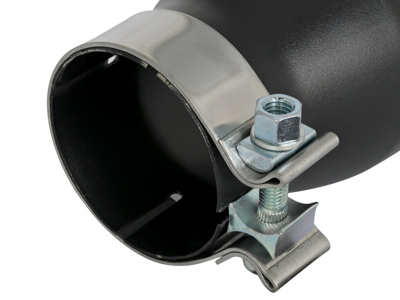 aFe MACH Force-Xp 409 SS Exhaust Tip Black (Left Side) 3in In x 4-1/2in Out x 9in L Clamp-On