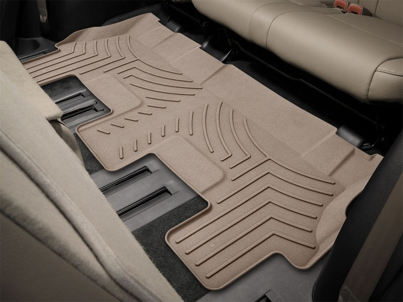 WeatherTech 2012+ Toyota Sequoia Rear FloorLiner HP - Tan (Bench 2nd Row)