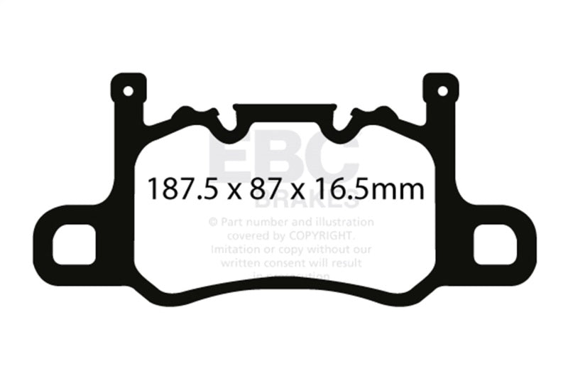 EBC 13-15 Porsche 911 (991) GT3 3.8L (w/Cast Iron Rotor) Redstuff Rear Brake Pads