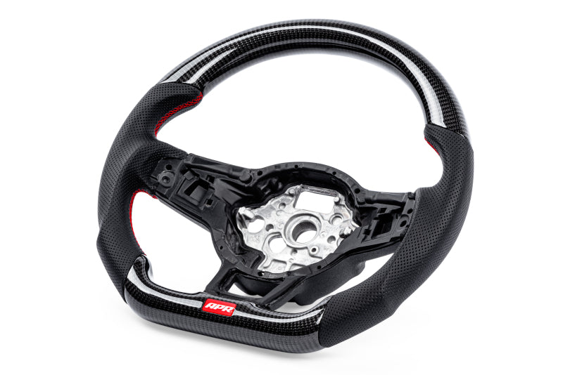 APR 15-26 Volkswagen Golf R/GTI/Jetta (MK7) Carbon Fiber/Red Stitch Steering Wheel (For Paddles)