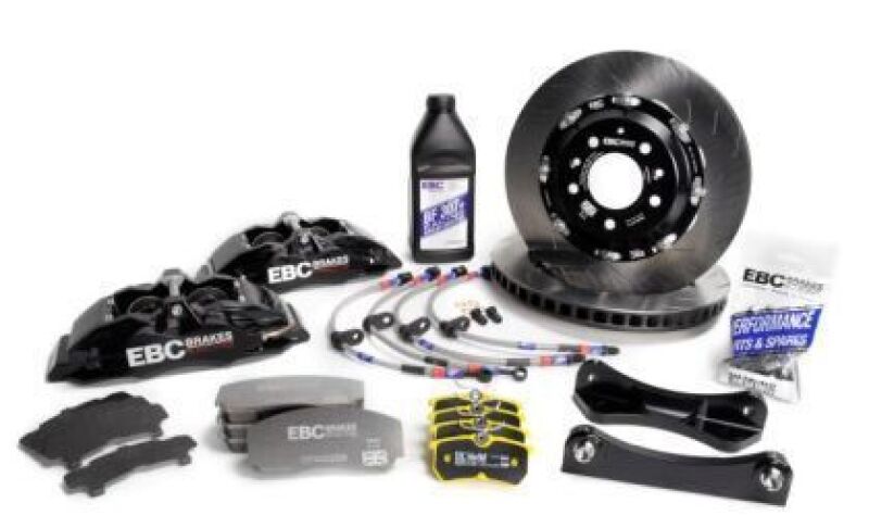 EBC Racing 93-02 Toyota Supra 3.0TT Black Apollo-4 Calipers 330mm Rotors Front Big Brake Kit