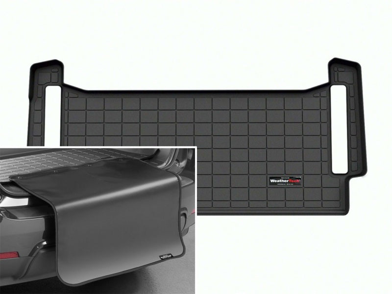 WeatherTech 22-23 Rivian R1S w/Cargo Floor in Flat Pos. Cargo Liner w/Bumper Protector - Black