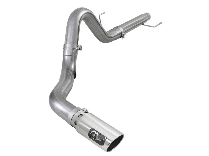 aFe Large Bore-HD 4in 409 SS DPF-Back Exh 18-19 Ford F-150 V6-3.0L (td) w/ Polished Tip