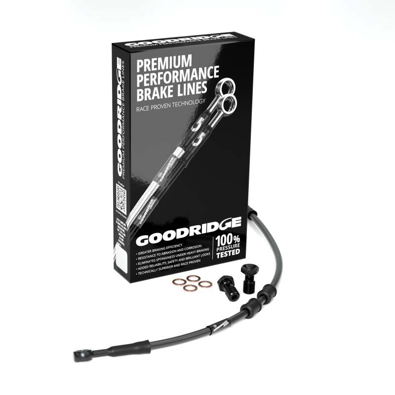 Goodridge 91-92 HD FXDB-S +8in Black Brake Line Kit w/Black Fittings