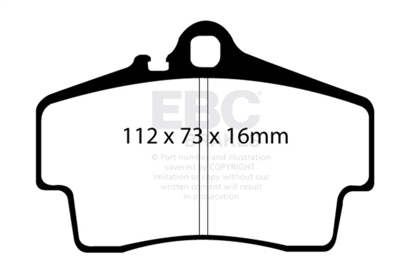 EBC Racing 98-05 Porsche 911 (996) Carrera 2 3.4L (Cast Iron Rotor Only) RP-X Rear Brake Pads
