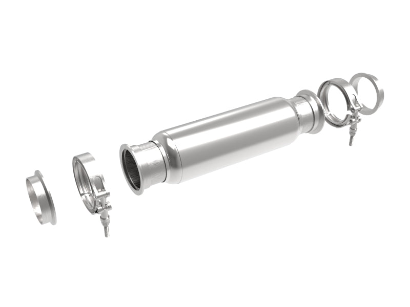 aFe MACH Force-Xp Resonator 3 IN Inlet/Outlet x 4 IN Dia. x 12 IN Body x 16 IN Overall Length