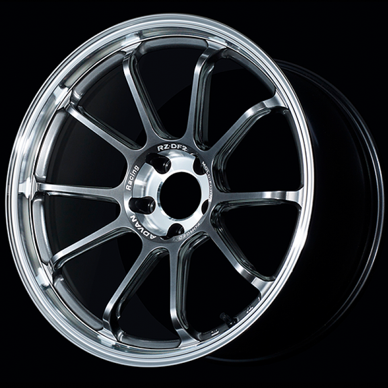 Advan RZ-DF2 19x9.5 / +44 Offset / 5x100 / 63mm Bore / Diamond Cut and Hyper Platinum Black