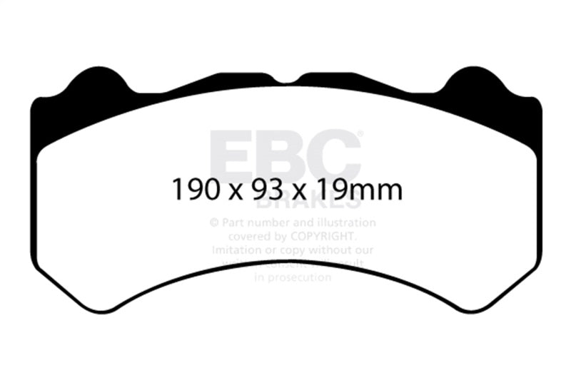 EBC Racing 08-11 Nissan GT-R (R35) 3.8L Twin Turbo (Cast Iron Rotors) RP-X Front Brake Pads