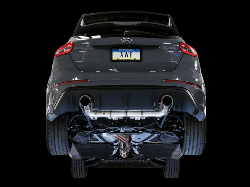 AWE Tuning Ford Focus RS Track Edition Cat-Back Exhaust - Chrome Silver Tips