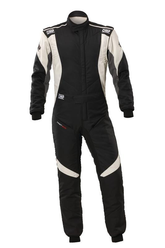 OMP FIRST EVO OVERALL my2025 FIA 8856-2018/SFI NAVY BLUE / FLUO ORANGE SZ 58
