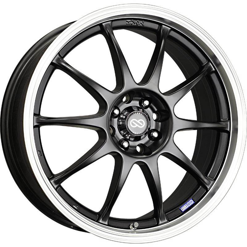 Enkei J10 17x7 4x100/108 42mm Offset 72.62mm Bore Dia Matte Black w/ Machined Lip Wheel