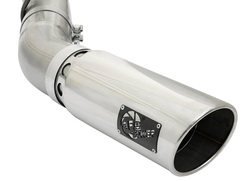 aFe LARGE BORE HD 5in 409-SS DPF-Back Exhaust w/Polished Tip 2017 GM Duramax V8-6.6L (td) L5P