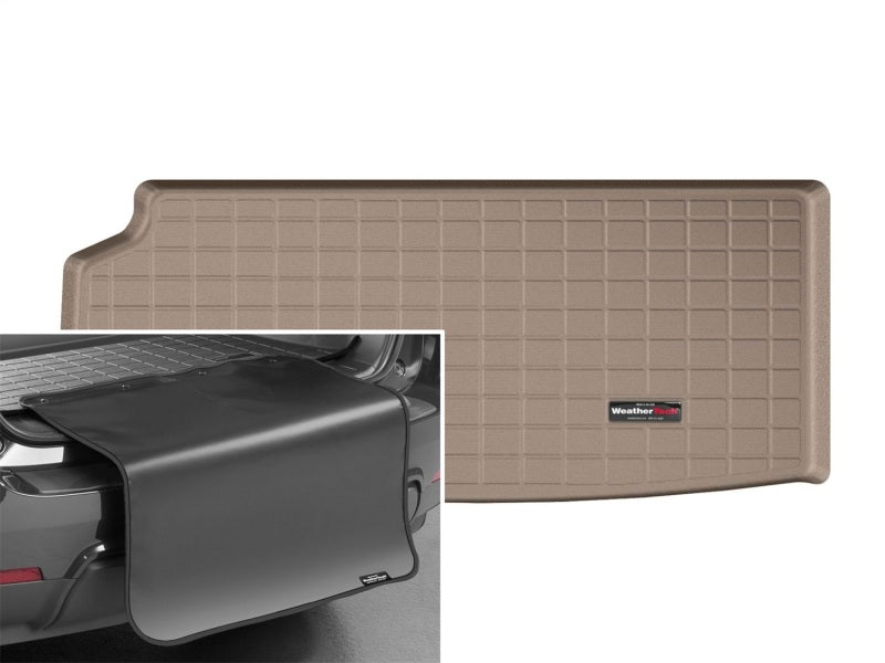 WeatherTech 16-24 Volvo XC90 Cargo Liners w/ Bumper Protector - Tan (Also Fits Plug-In Hybrid)