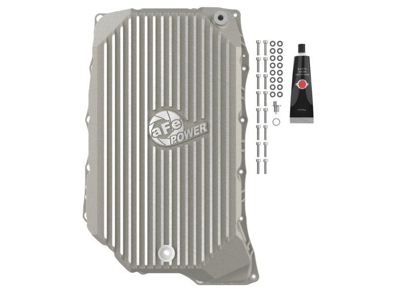 aFe GM Diesel Trucks 20-25 V8-6.6L L5P POWER Street Series Transmission Pan Raw w/ Machined Fins
