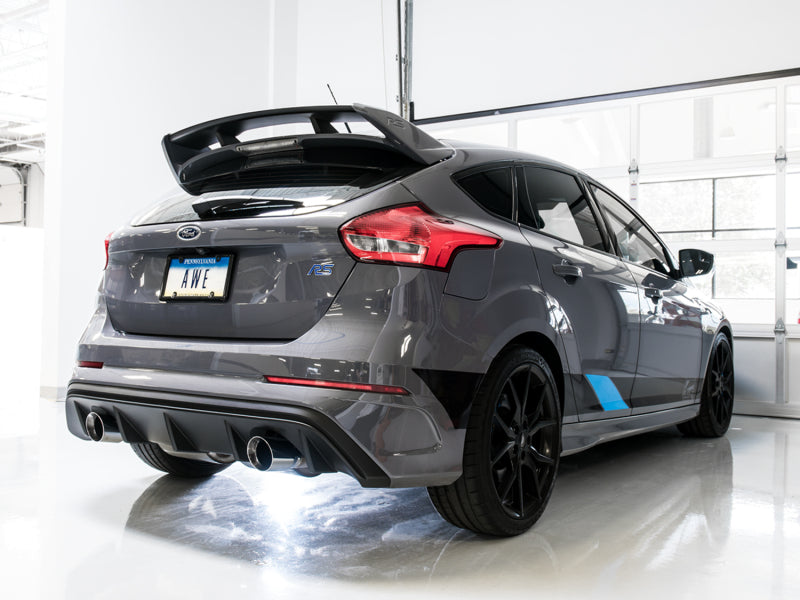 AWE Tuning Ford Focus RS Touring Edition Cat-Back Exhaust- Resonated - Chrome Silver Tips