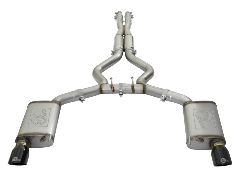 aFe MACHForce XP 3in 304 SS Loud Tone Cat-Back w/ Black Tips 15-17 Ford Mustang V6-3.7L/V8-5.0L
