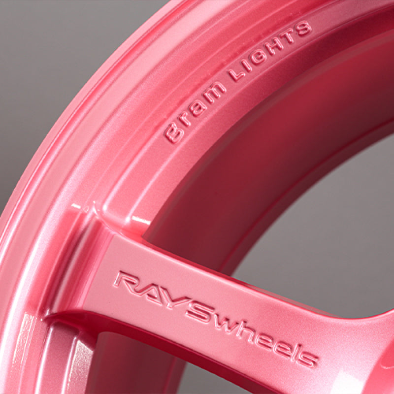 Gram Lights 57CR 18x9.5 +22 5x114.3 Sakura Pink Wheel (w/ Center Cap & No. 21 BK Air Valve)