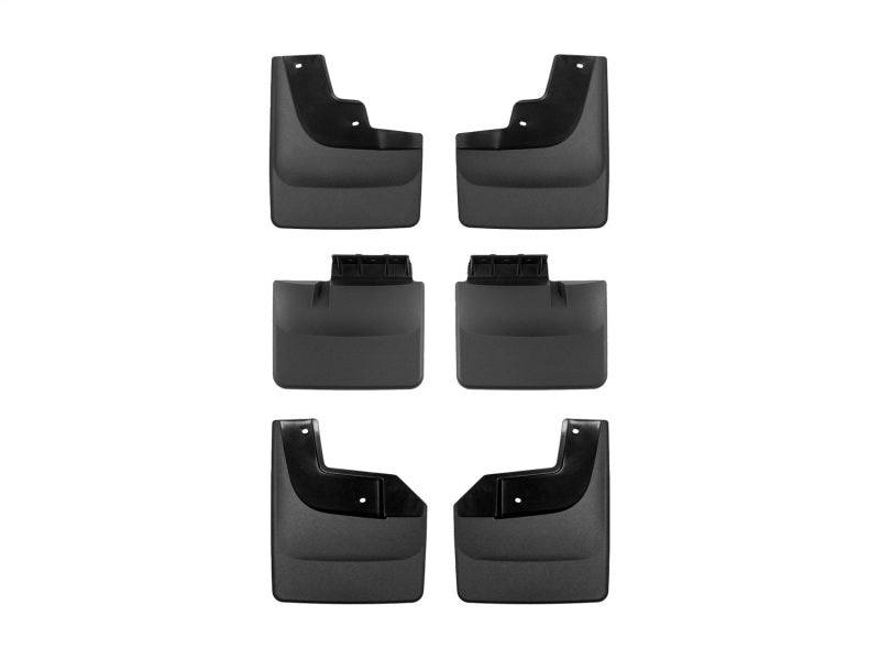 WeatherTech 21-22 Ford F-150 Raptor No Drill MudFlaps (Front + Mid + Rear Set) - Black