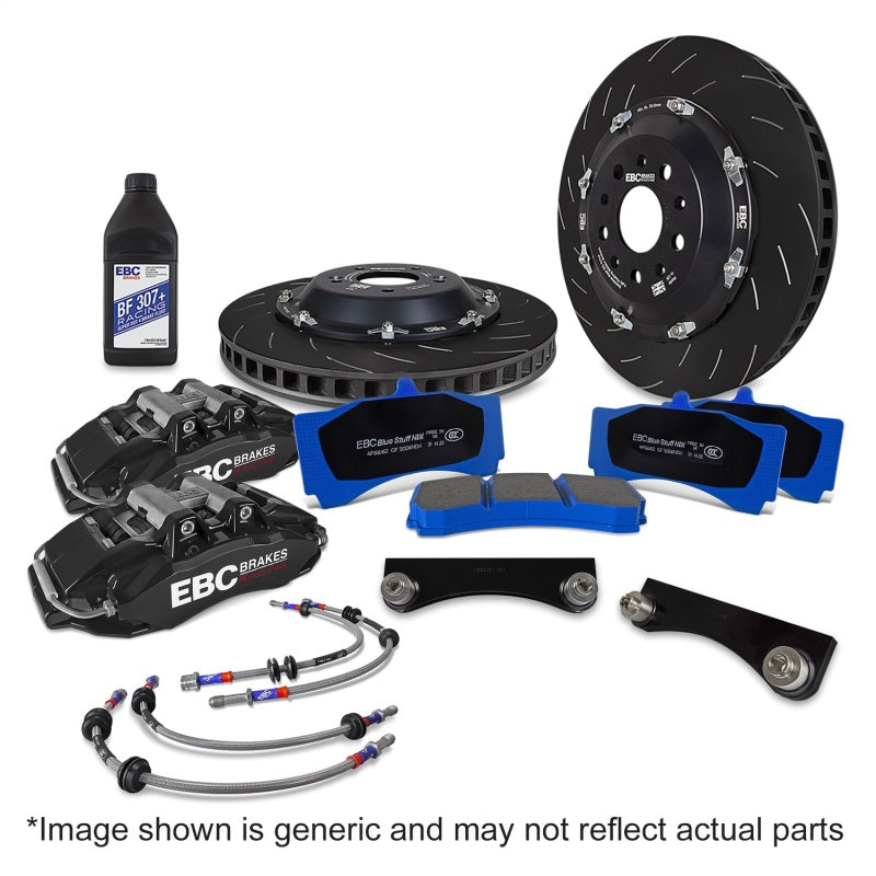 EBC Racing 08-16 Mitsubishi Lancer Evo 10 2.0T Black Apollo-6 355mm Rotors Front Big Brake Kit