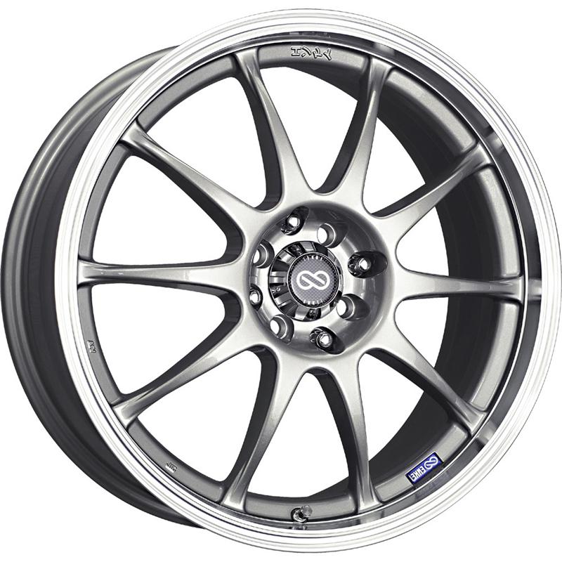 Enkei J10 15x6.5 4x100/108 38mm Offset 72.6mm Bore Dia Silver w/ Machined Lip Wheel