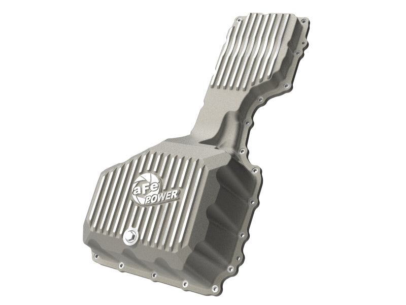 aFe GM Diesel Trucks 17-19 V8-6.6L L5P POWER Street Series Engine Oil Pan Raw w/ Machined Fins