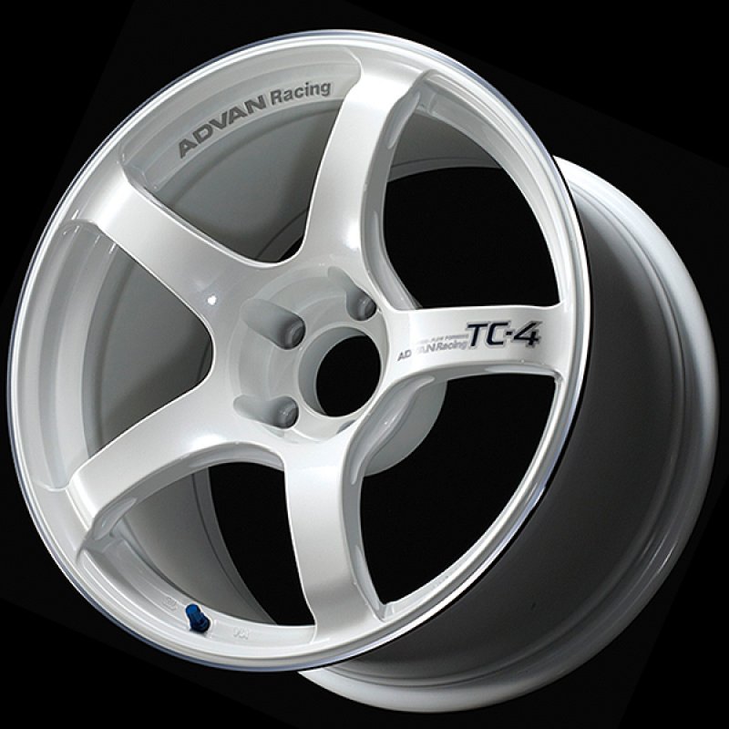 Advan TC4 18x7.5 / +42 Offset / 5x112 / 66.5mm Bore / Racing White Metallic and Ring