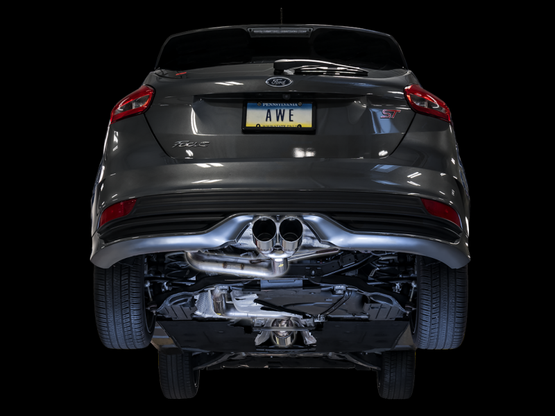 AWE Tuning Ford Focus ST Track Edition Cat-Back Exhaust - Diamond Black Tips