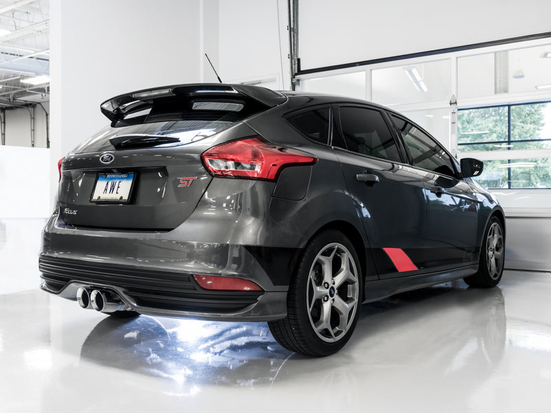 AWE Tuning Ford Focus ST Touring Edition Cat-Back Exhaust - Resonated - Chrome Silver Tips