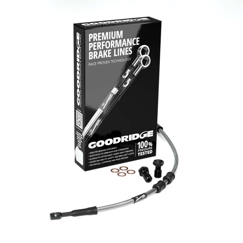 Goodridge 99-05 HD FXDX -2in Clear Brake Line Kit w/Black Fittings