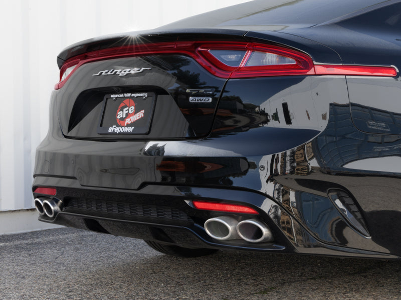 aFe Gemini XV 3in to Dual 2-1/2in 304 SS Cat-Back Exhaust w/ Cut-Out 18-21 Kia Stinger L4-2.0L (t)