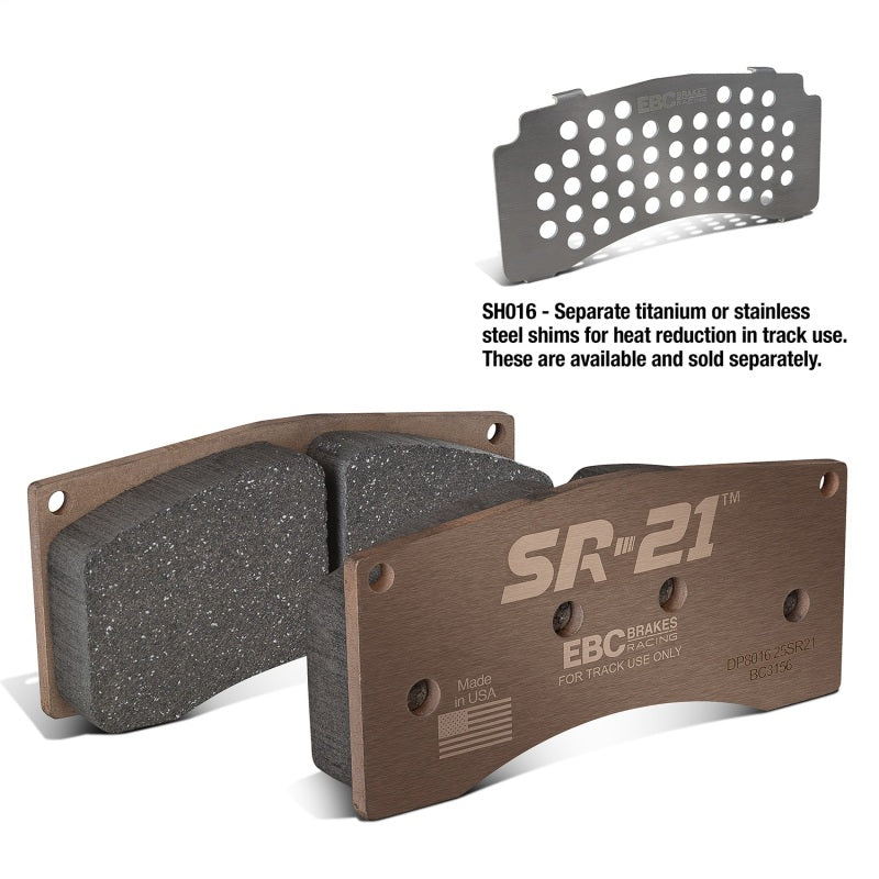 EBC Racing 19-22 Porsche 911 GT3 R (991/991.2/996/997) SR-21 Sintered Race Rear Brake Pads