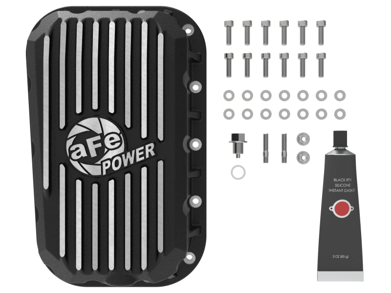 aFe POWER Pro Series Engine Oil Pan Black w/ Machined Fins Jeep Wrangler (JK) 12-18 V6-3.6L