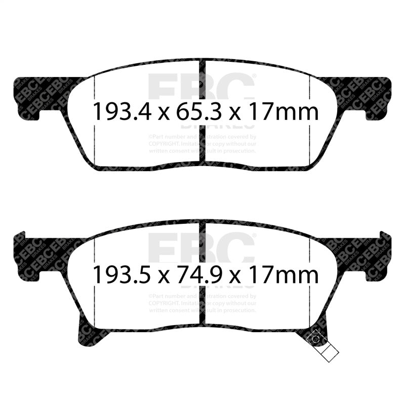 EBC 2018+ Subaru Ascent Yellowstuff Front Brake Pads