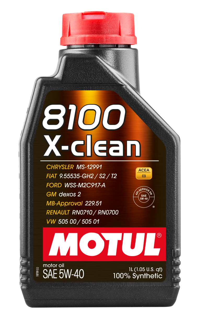 Motul 1L Synthetic Engine Oil 8100 5W40 X-CLEAN C3 -505 01-502 00-505 00-LL04