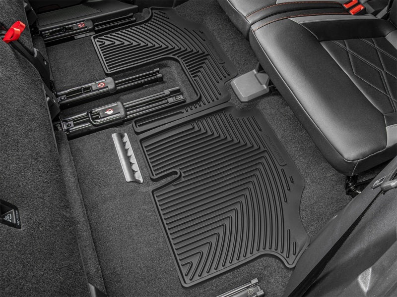WeatherTech 18-26 Volkswagen Atlas-Bench 2nd Row-3rd Row Rear All-Weather Floor Mats - Black