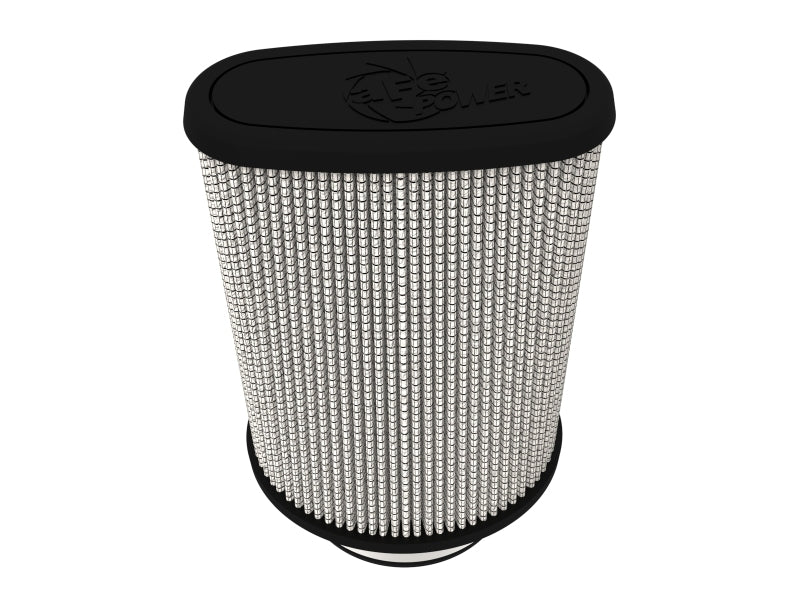 aFe Magnum FLOW Pro DRY S Universal Air Filter 3.5in Flange 5.75x5in Base 6x2.75in Top 6.5in Height