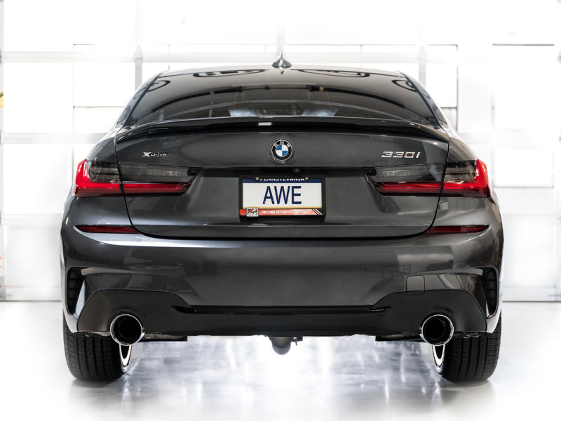 AWE Tuning 19-23 BMW 330i / 21-23 BMW 430i Base G2X Track Edition Axle-Back Exhaust - Chrome Silver