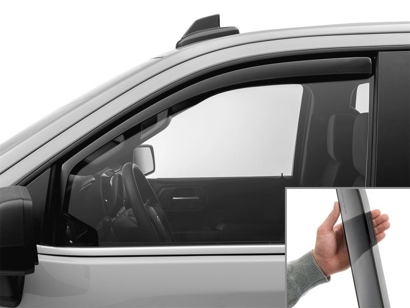 WeatherTech 19-24 Chevy Silverado/GMC Sierra CC (Chrome Sill) Front Side Window Deflectors - Dk Tint