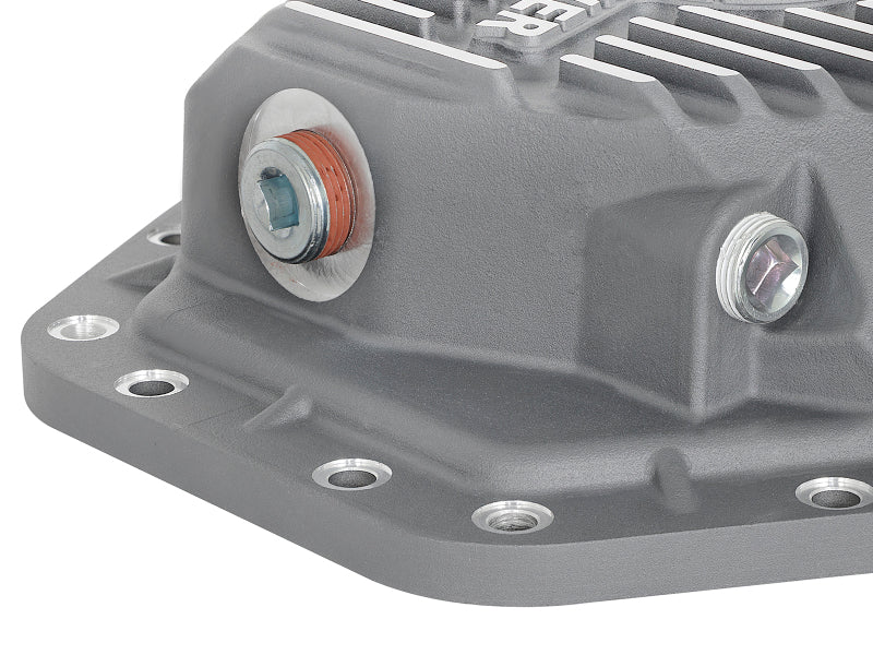 aFe Power Street Ser Rear Diff Cover Raw w/Mach Fin 2017 Ford Diesel Trucks V8-6.7L(td) Dana M275-14