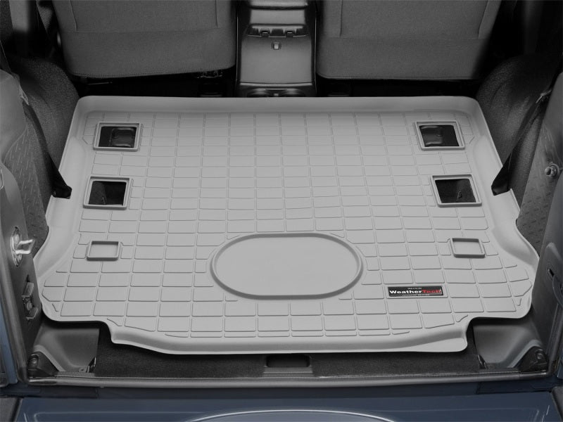 WeatherTech 2015+ Jeep Wrangler Cargo Liner - Grey (Works w/Alpine Premium 9-Speakers)