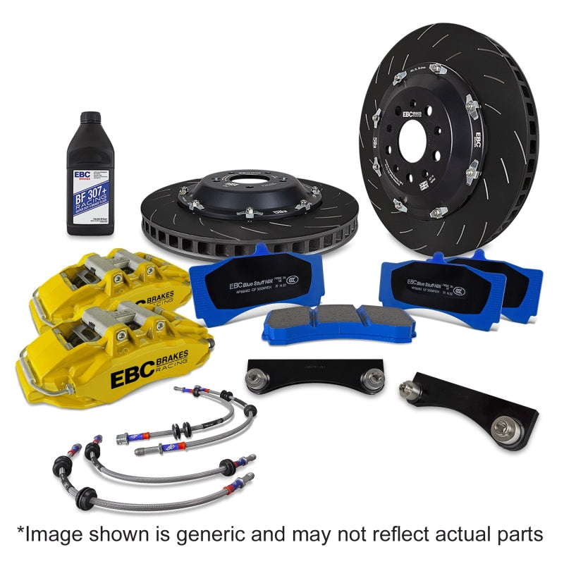 EBC Racing 08-16 Mitsubishi Lancer Evo 10 2.0T Yellow Apollo-6 355mm Rotors Front Big Brake Kit