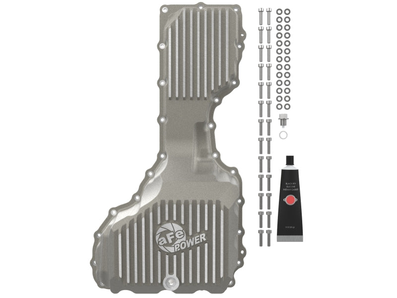 aFe GM Diesel Trucks 20-25 V8-6.6L L5P POWER Street Series Engine Oil Pan Raw w/ Machined Fins