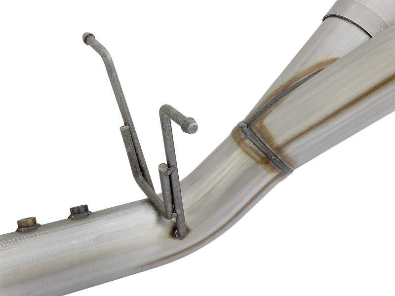 aFe ATLAS 4in DPF-Back Alum Steel Exhaust System w/Dual Exit Black Tip 2017 GM Duramax 6.6L (td)